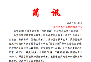 祝贺我校在吴中区学校“网络田园”劳动实验征文评比中斩获佳绩