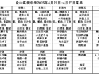 金山高级中学食堂2025年4月21日-4月27日菜单